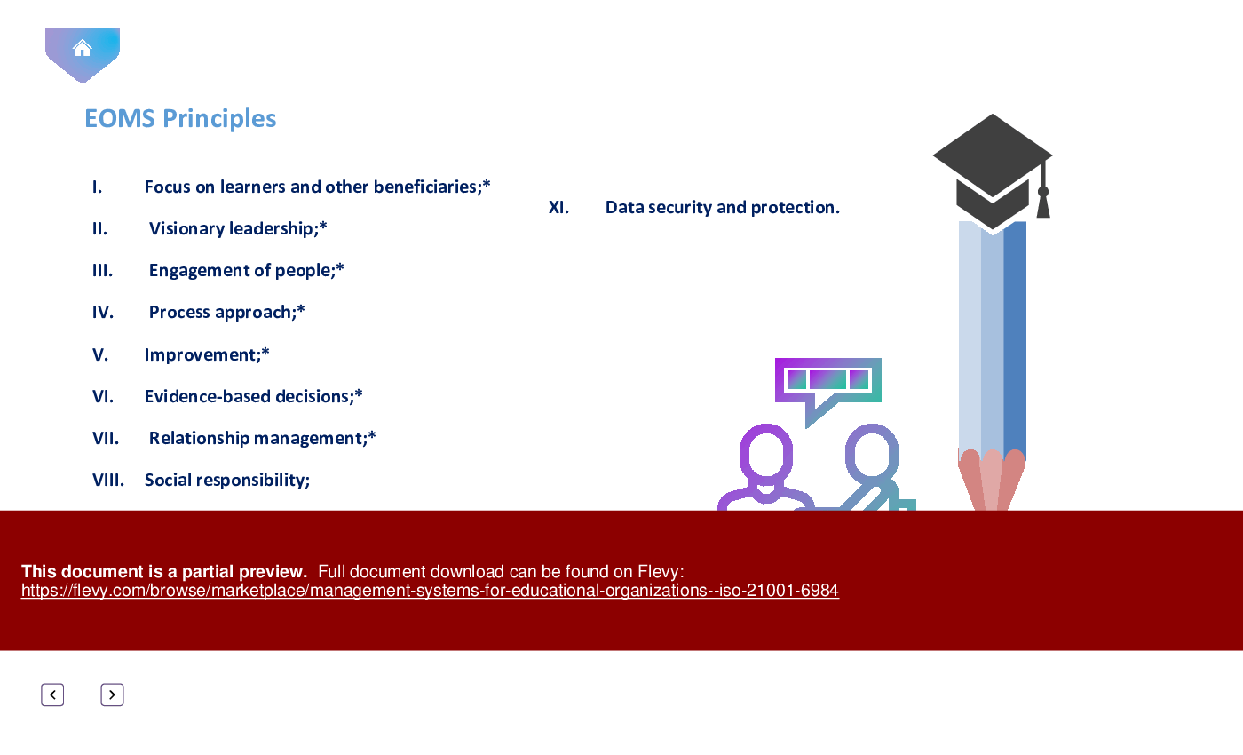 Management Systems for Educational Organizations - ISO 21001 (44-slide PPT PowerPoint presentation (PPTX)) Preview Image