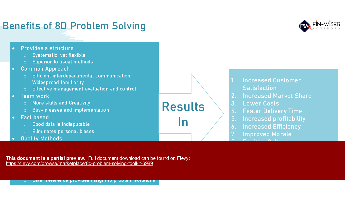 8D Problem Solving Toolkit (26-slide PowerPoint presentation (PPTX)) Preview Image