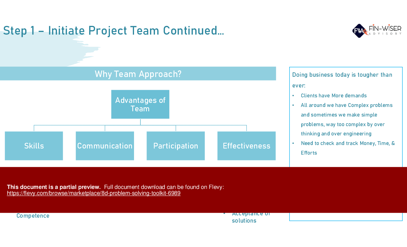 8D Problem Solving Toolkit (26-slide PowerPoint presentation (PPTX)) Preview Image