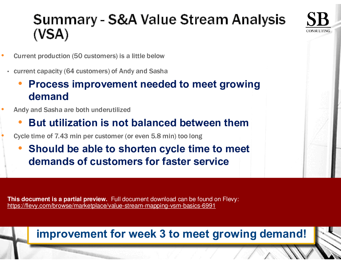 Value Stream Mapping (VSM) Basics (21-slide PPT PowerPoint presentation (PPTX)) Preview Image
