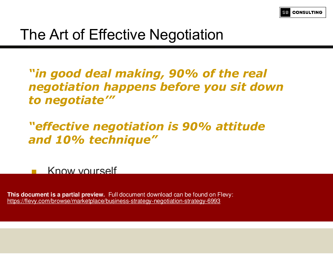 Business Strategy: Negotiation Strategy (86-slide PowerPoint presentation (PPTX)) Preview Image