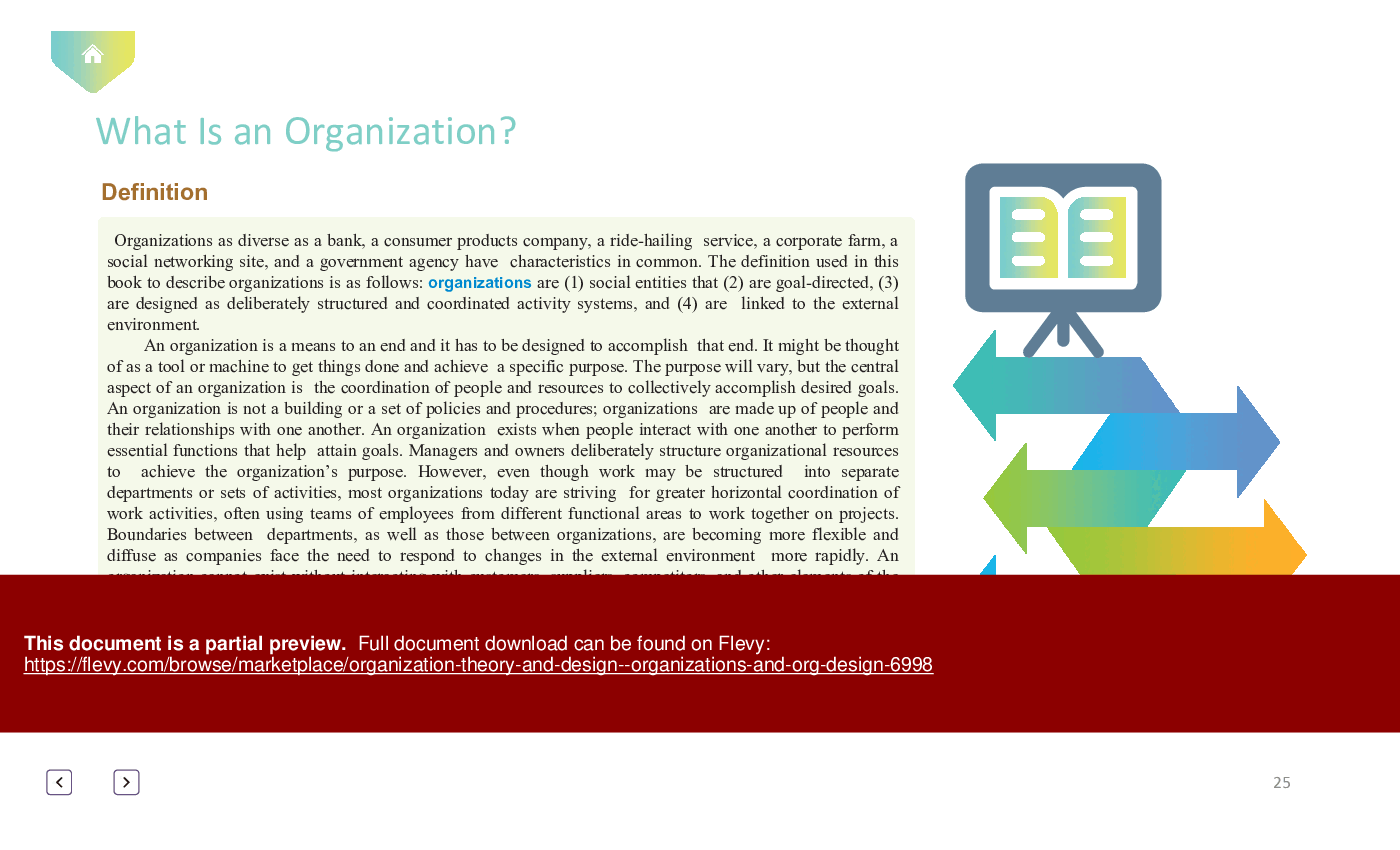 Organization Theory & Design - Organizations & Org Design (63-slide PPT PowerPoint presentation (PPTX)) Preview Image