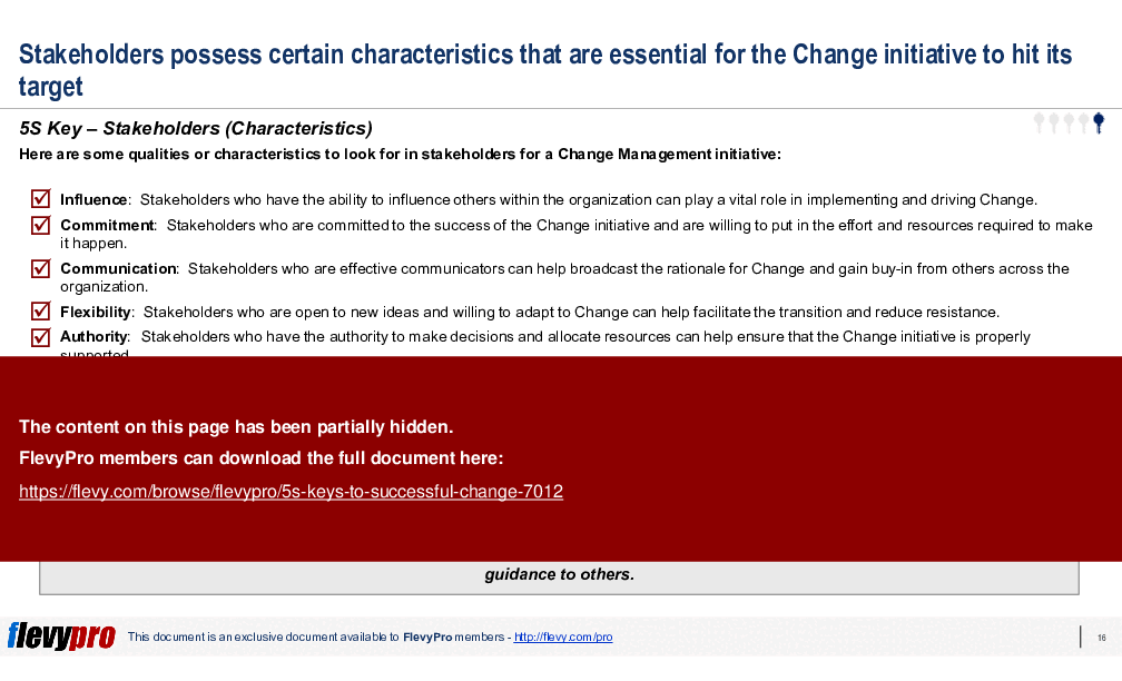 5S Keys to Successful Change (28-slide PPT PowerPoint presentation (PPTX)) Preview Image