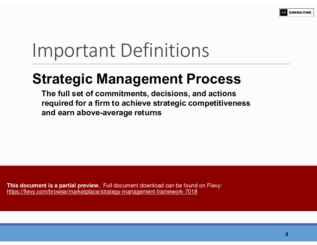 Strategy Management Framework (416-slide PowerPoint presentation (PPT)) Preview Image