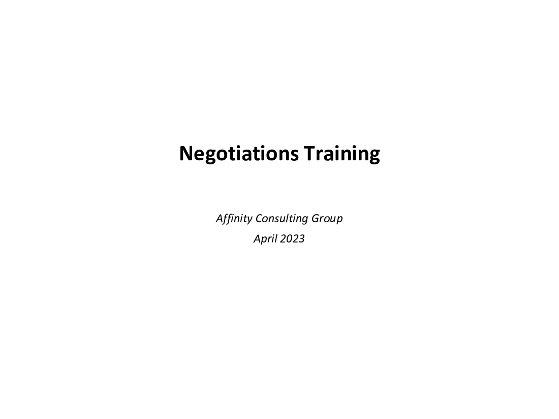 Best Practices in Negotiations Strategy
