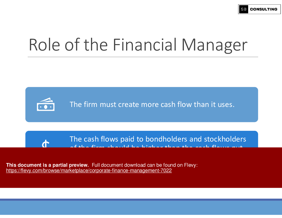 Corporate Finance Management (97-slide PPT PowerPoint presentation (PPTX)) Preview Image