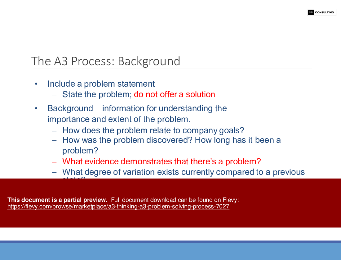 A3 Thinking (A3 Problem Solving) Process (67-slide PPT PowerPoint presentation (PPTX)) Preview Image