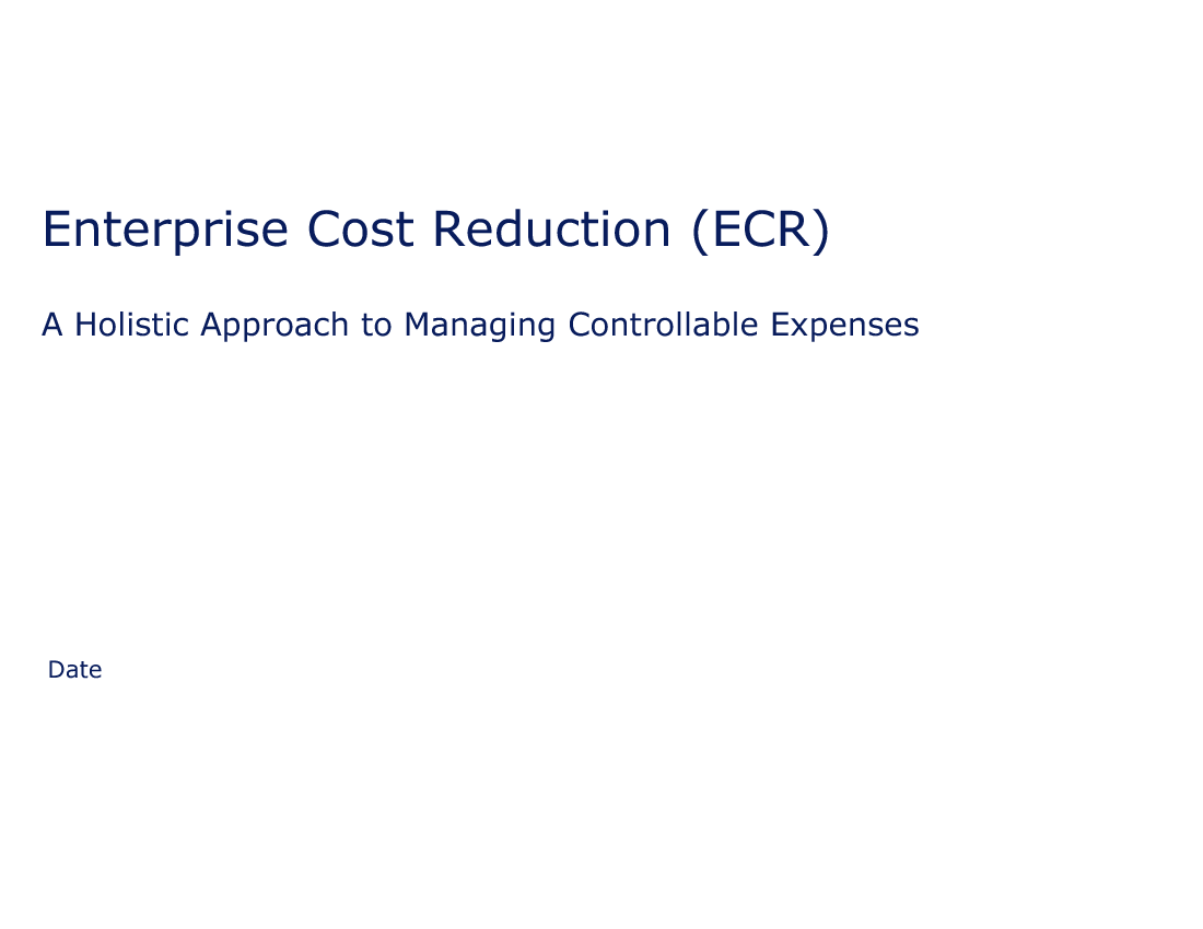 Enterprise Cost Reduction Approach