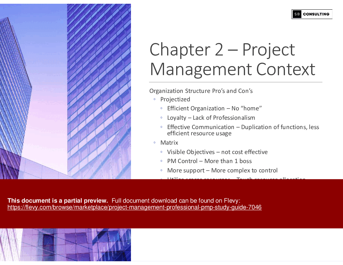 Project Management Professional (PMP) Study Guide (288-slide PPT PowerPoint presentation (PPTX)) Preview Image