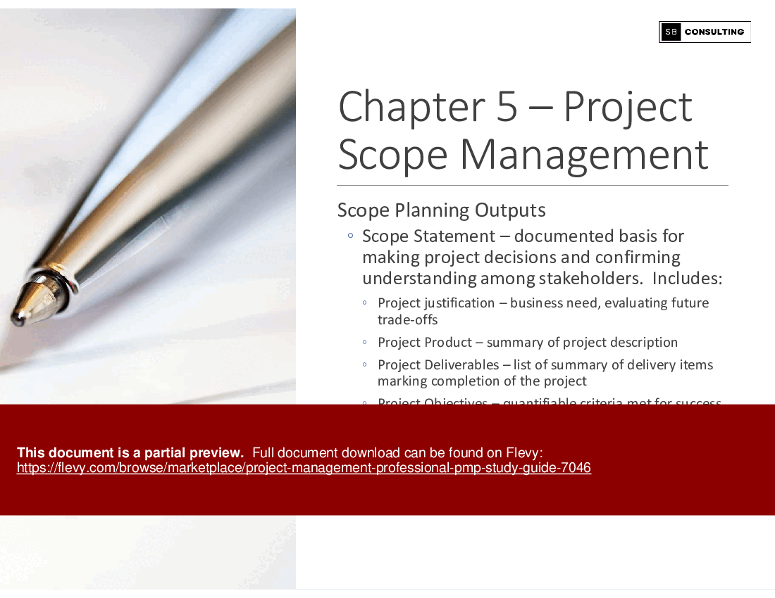Project Management Professional (PMP) Study Guide (288-slide PPT PowerPoint presentation (PPTX)) Preview Image