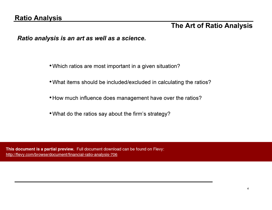 This is a partial preview of Financial Ratio Analysis (2-slide PowerPoint presentation (PPT)). Full document is 2 slides. 