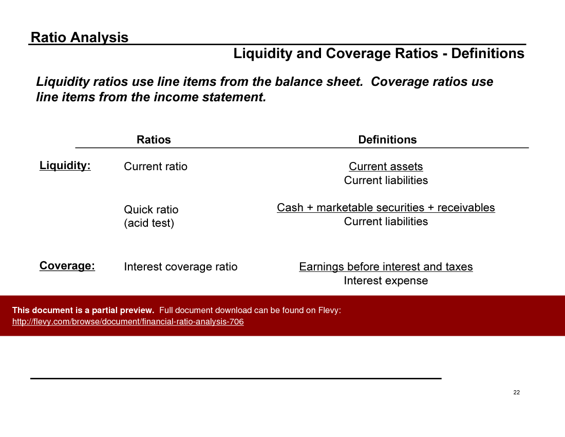 Financial Ratio Analysis (48-slide PPT PowerPoint presentation (PPT)) Preview Image