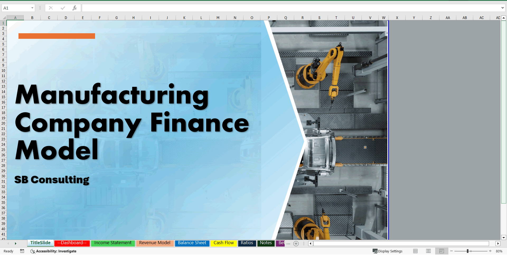 Manufacturing Company Financial Model - 15 Years Forecast (Excel template (XLSX)) Preview Image