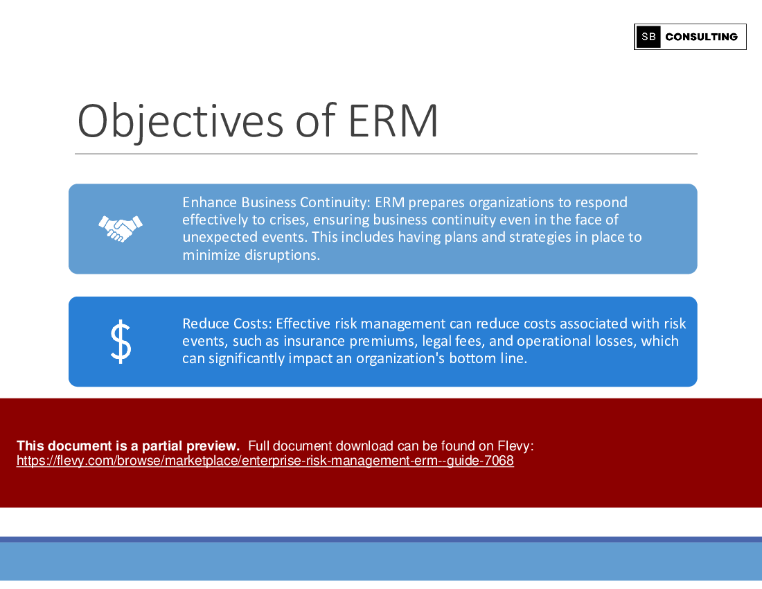 Enterprise Risk Management (ERM) - Guide (80-slide PowerPoint presentation (PPTX)) Preview Image