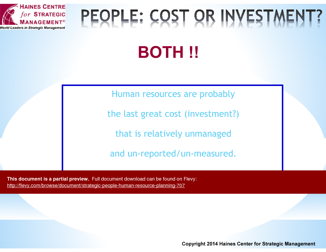 Strategic People / Human Resource Planning (66-slide PPT PowerPoint presentation (PPTX)) Preview Image