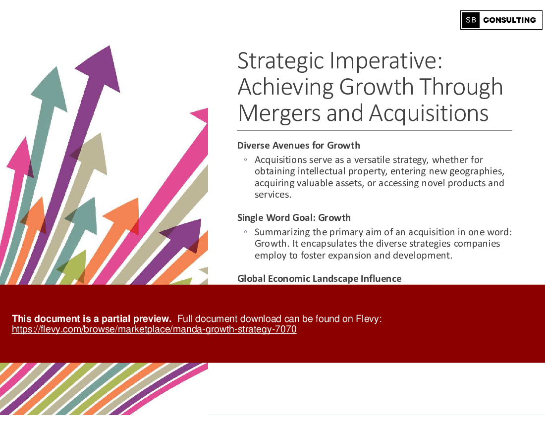 Mergers and Acquisitions (M&A) Growth Strategy Framework (107-slide PowerPoint presentation (PPTX)) Preview Image