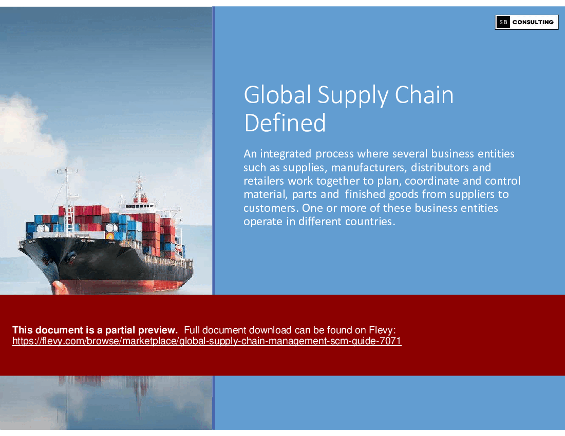Global Supply Chain Management (SCM) Guide (181-slide PPT PowerPoint presentation (PPTX)) Preview Image