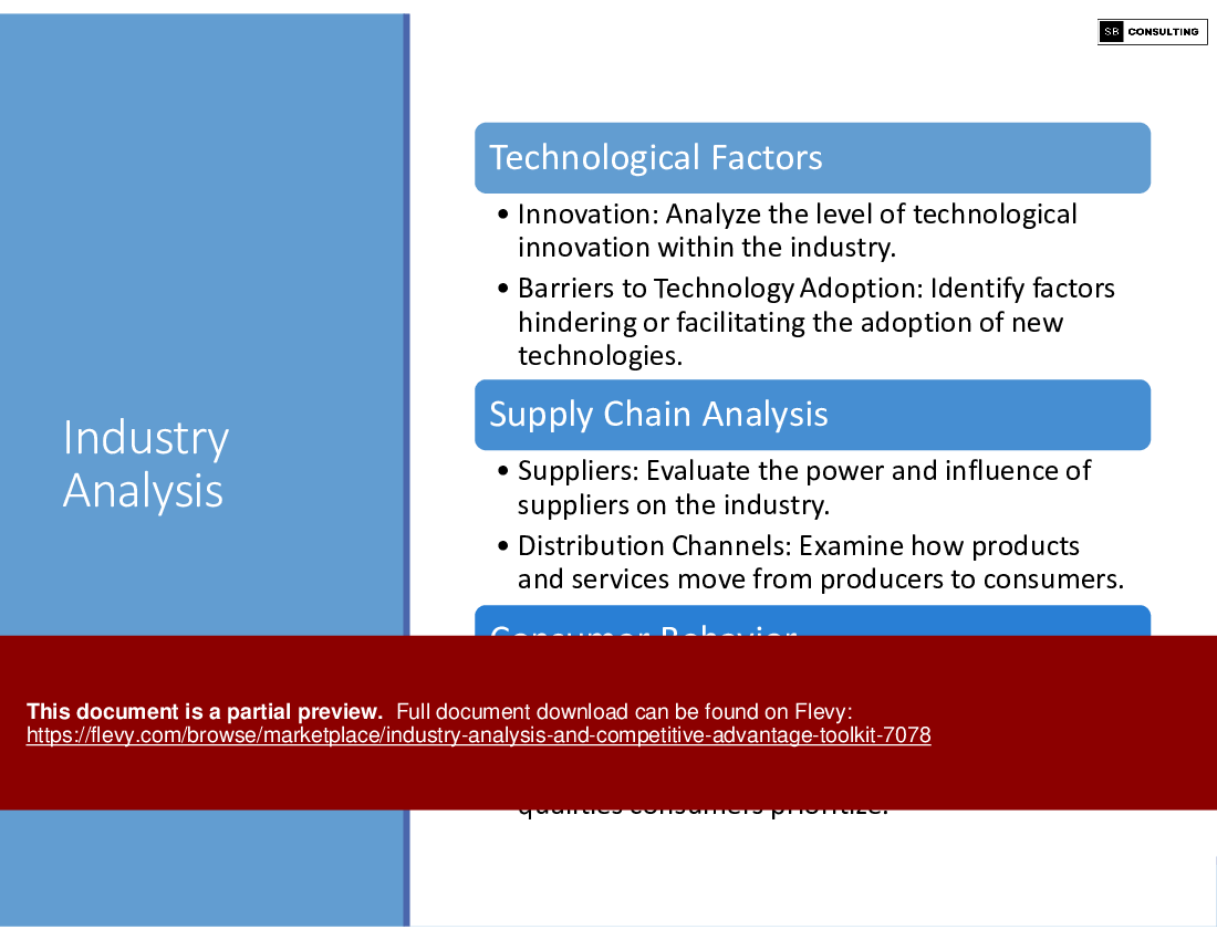Industry Analysis and Competitive Advantage Framework (205-slide PowerPoint presentation (PPTX)) Preview Image