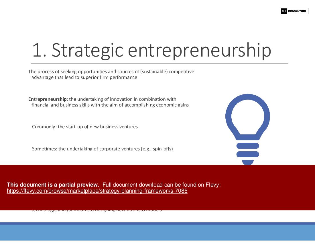 This is a partial preview of Strategy Planning Frameworks (193-slide PowerPoint presentation (PPTX)). Full document is 193 slides. 