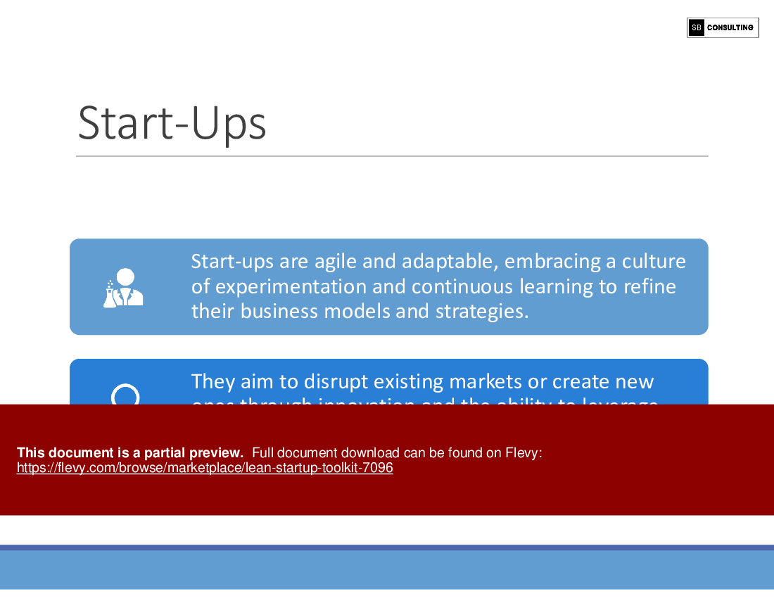 This is a partial preview of Lean Startup and Lean Transformation Training (123-slide PowerPoint presentation (PPTX)). Full document is 123 slides. 