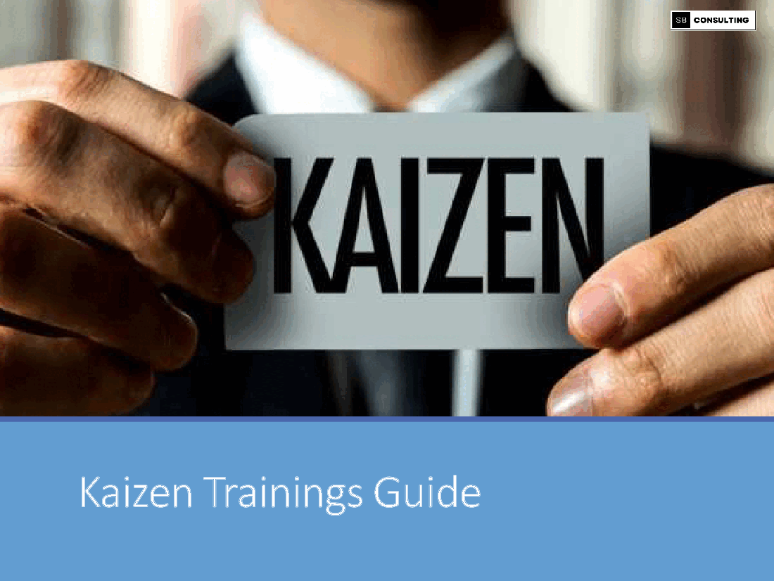 This is a partial preview of Kaizen Training Kit (134-slide PowerPoint presentation (PPTX)). Full document is 134 slides. 