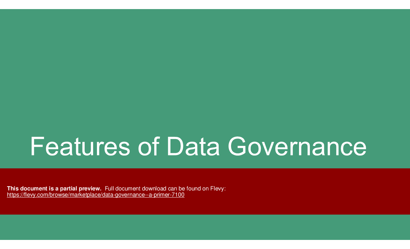 Data Governance - A Primer (69-slide PPT PowerPoint presentation (PPTX)) Preview Image