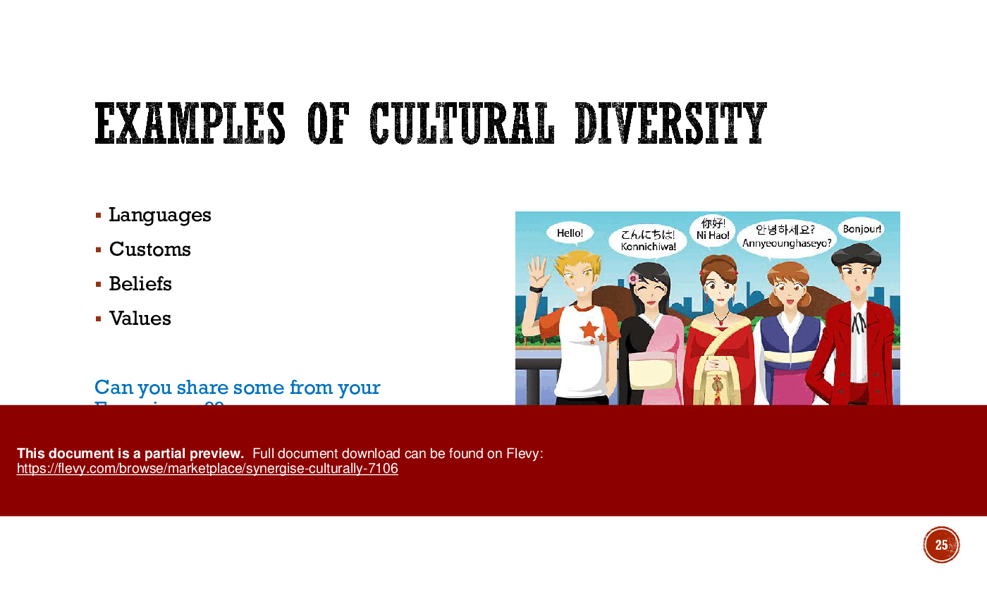 Synergize Culturally (59-slide PowerPoint presentation (PPTX)) Preview Image
