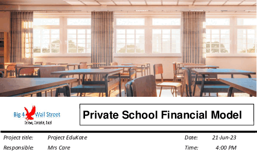 Private School Financial Model - 10+ Year DCF & Valuation (Excel template (XLSX)) Preview Image