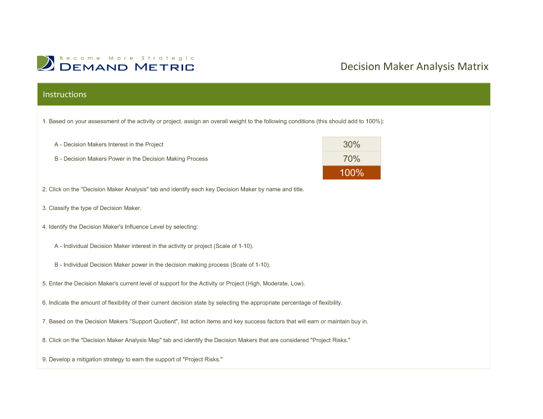 Decision Maker Influencer Map (Excel template (XLS)) Preview Image