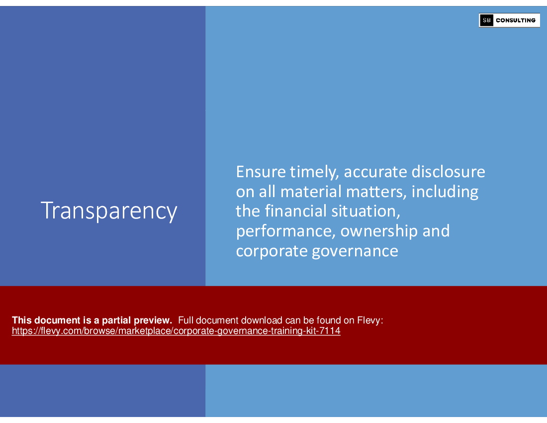 Corporate Governance Training Kit (248-slide PowerPoint presentation (PPTX)) Preview Image