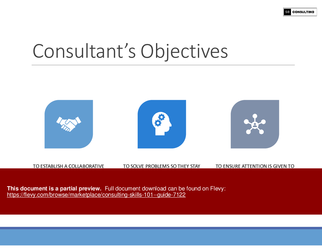 Consulting Skills 101 - Guide (119-slide PPT PowerPoint presentation (PPTX)) Preview Image