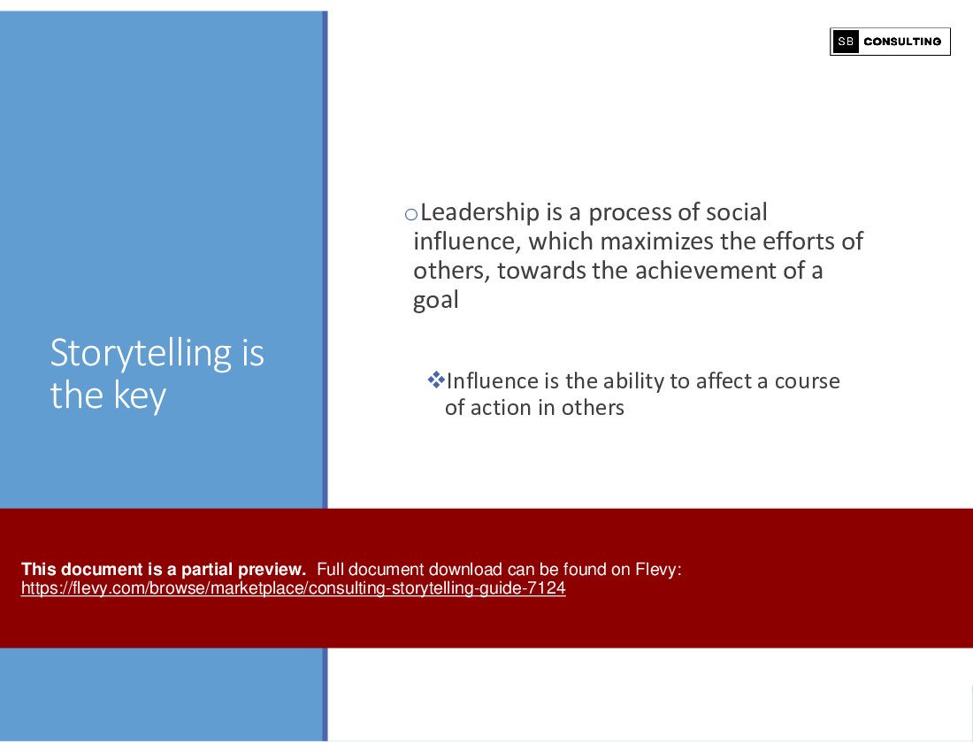 Consulting Storytelling Guide (74-slide PowerPoint presentation (PPTX)) Preview Image