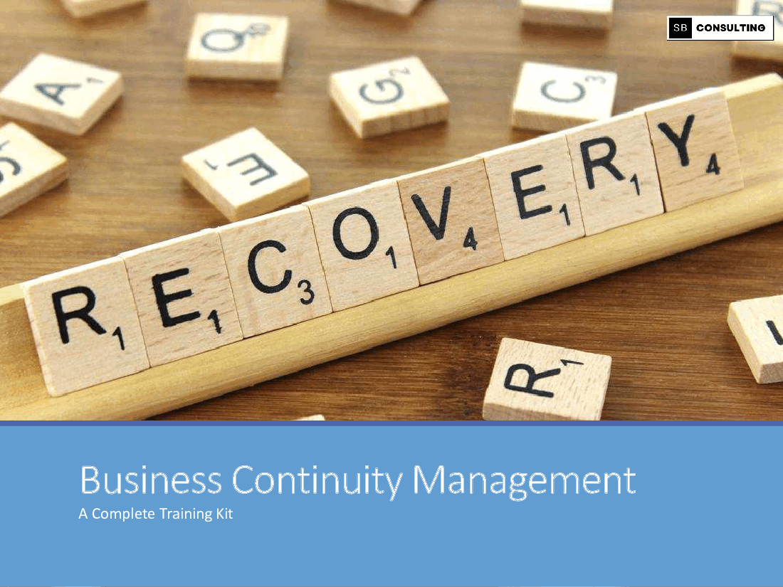Business Continuity Management Workshop and Guide (140-slide PPT PowerPoint presentation (PPTX)) Preview Image