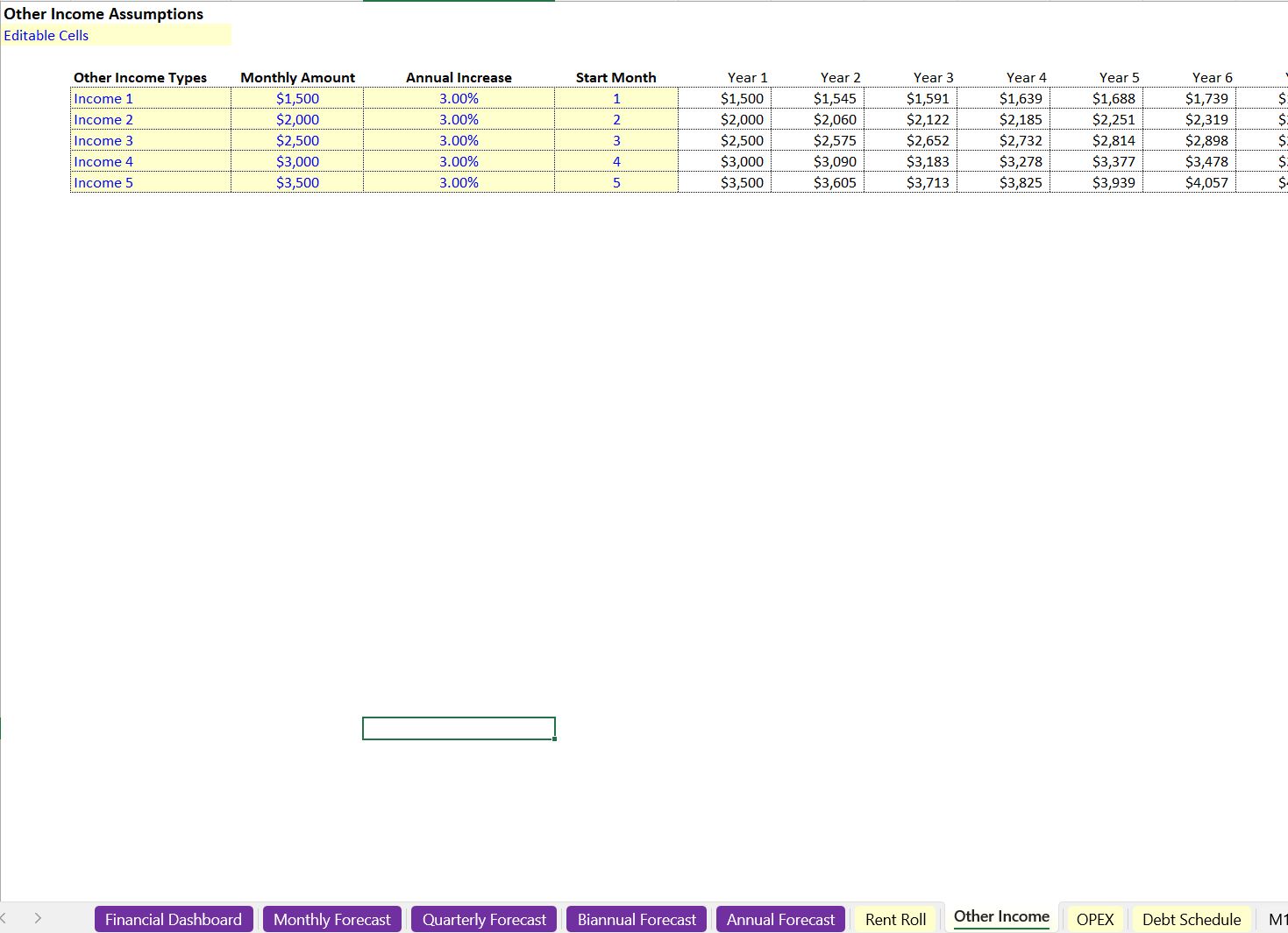 1000 Unit Rent Roll Template (Excel workbook (XLSX)) Preview Image