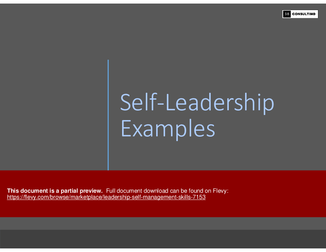 Leadership Self-Management Skills (246-slide PowerPoint presentation (PPTX)) Preview Image