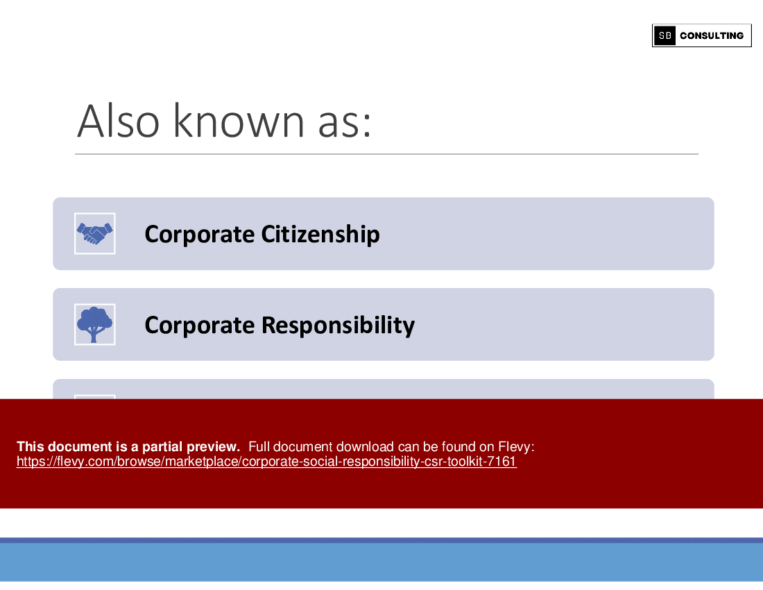Corporate Social Responsibility (CSR) Toolkit (241-slide PowerPoint presentation (PPTX)) Preview Image