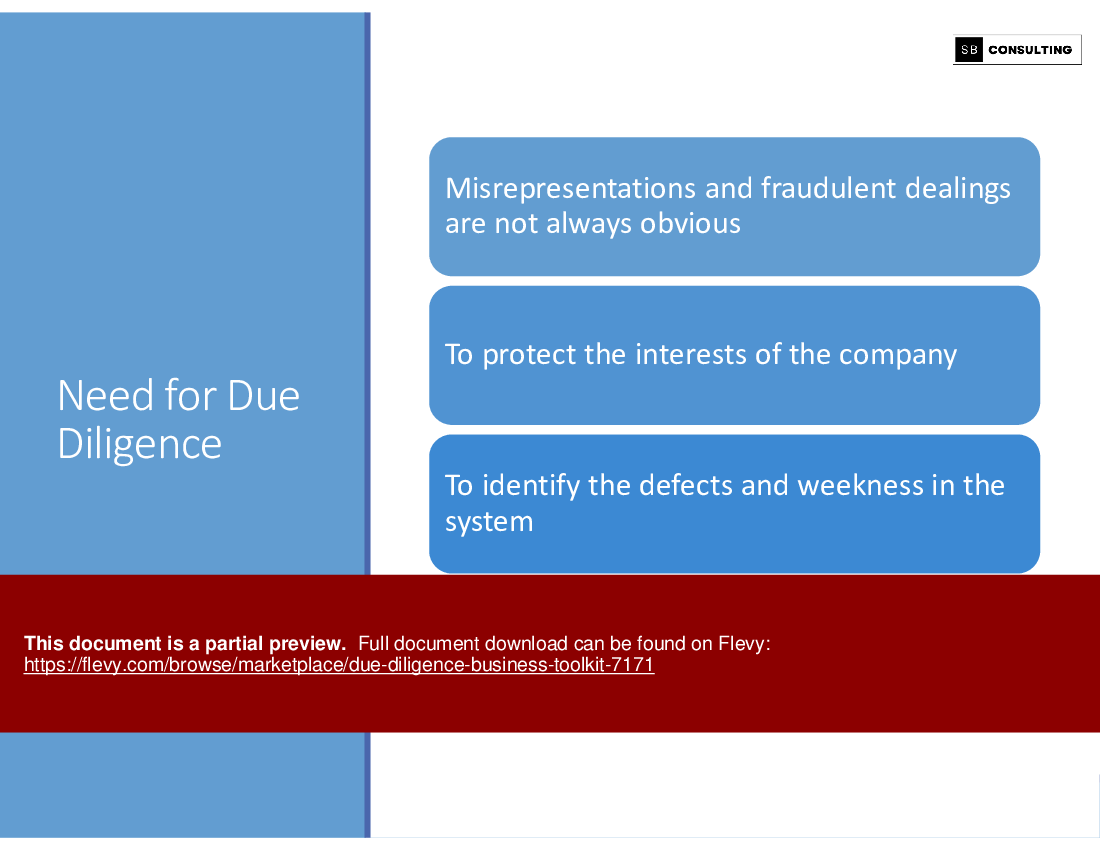 Due Diligence Business Toolkit (183-slide PowerPoint presentation (PPTX)) Preview Image