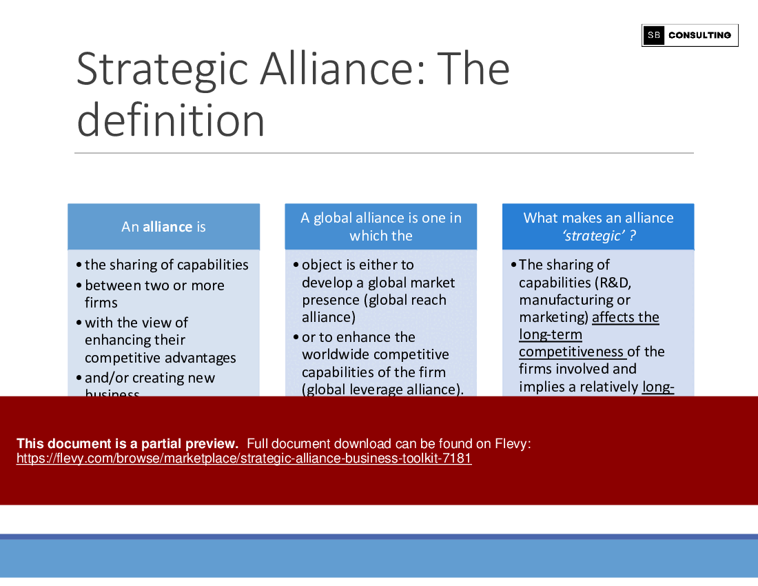 Strategic Alliance Business Toolkit (177-slide PPT PowerPoint presentation (PPTX)) Preview Image