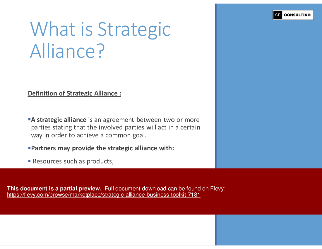Strategic Alliance Business Toolkit (177-slide PPT PowerPoint presentation (PPTX)) Preview Image