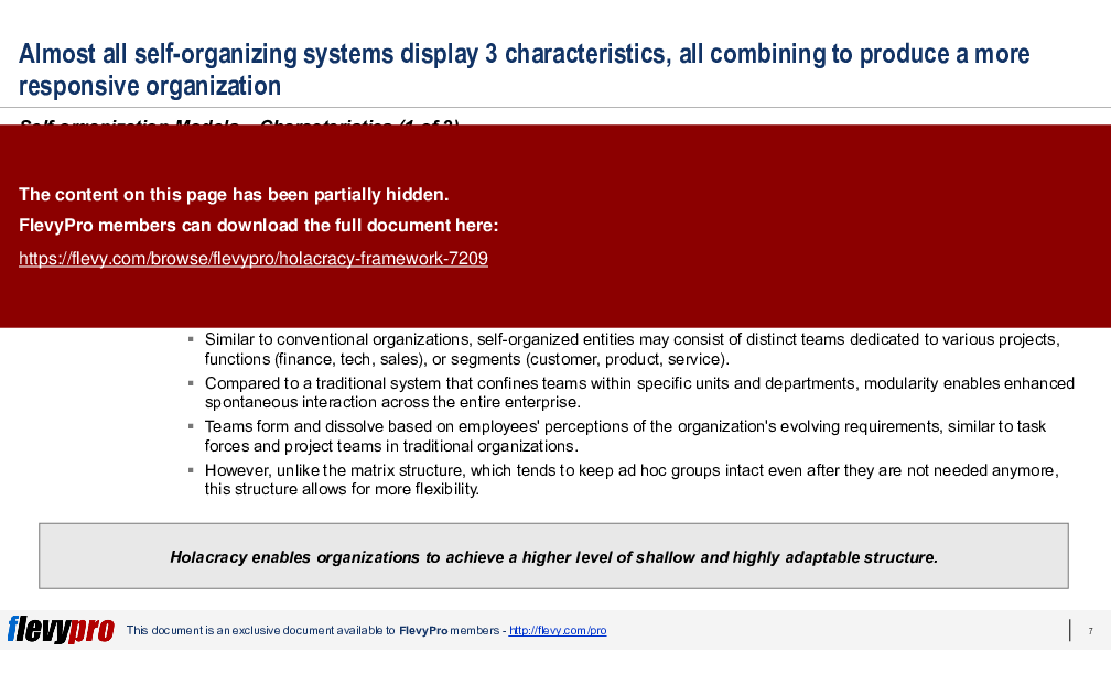 Holacracy Framework (32-slide PPT PowerPoint presentation (PPTX)) Preview Image