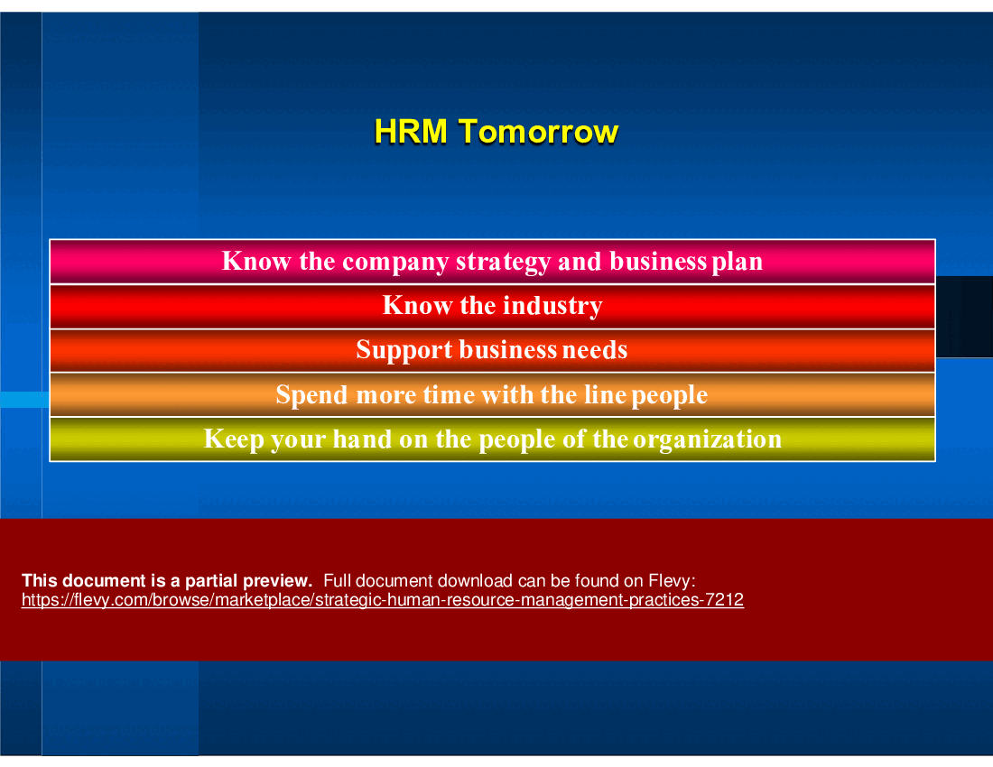 Strategic Human Resource Management Practices (26-slide PPT PowerPoint presentation (PPTX)) Preview Image