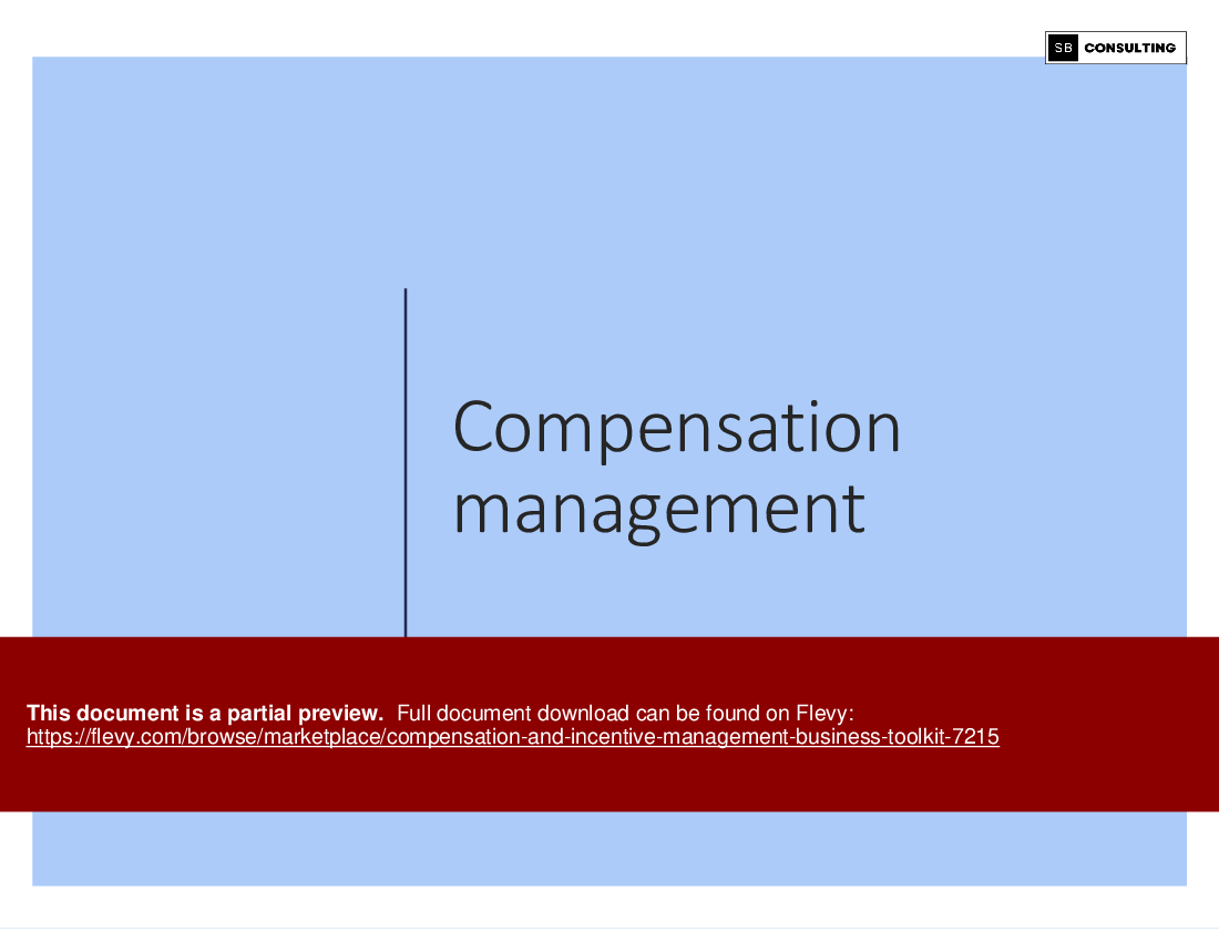 Compensation and Incentive Management Business Toolkit (190-slide PPT PowerPoint presentation (PPTX)) Preview Image