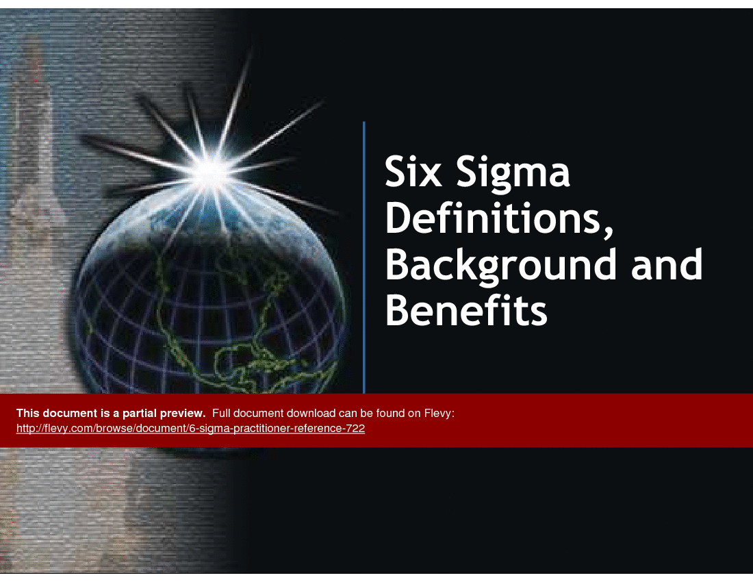 This is a partial preview of 6 Sigma Practitioner Reference (96-slide PowerPoint presentation (PPT)). Full document is 96 slides. 