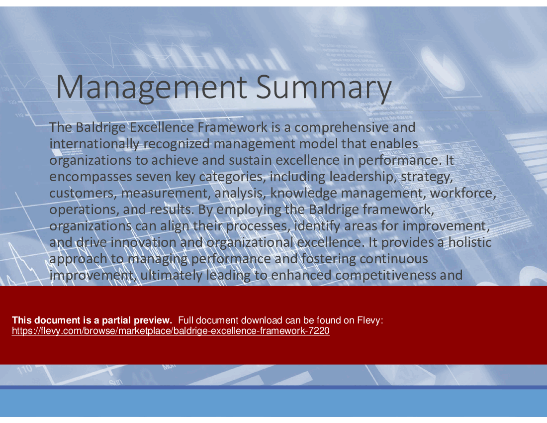 Baldrige Excellence Framework (115-slide PPT PowerPoint presentation (PPTX)) Preview Image