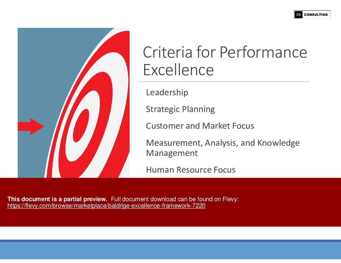 Baldrige Excellence Framework (115-slide PPT PowerPoint presentation (PPTX)) Preview Image