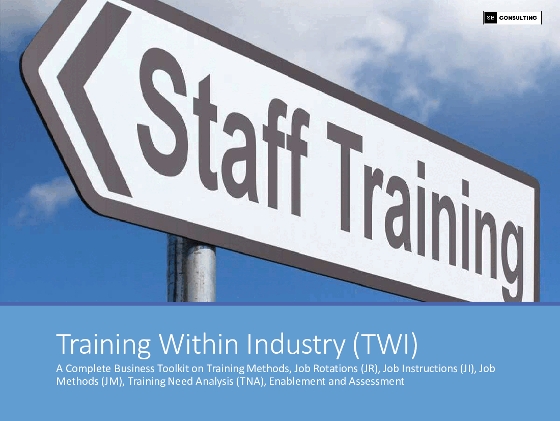 Training Within Industry (TWI) Business Toolkit