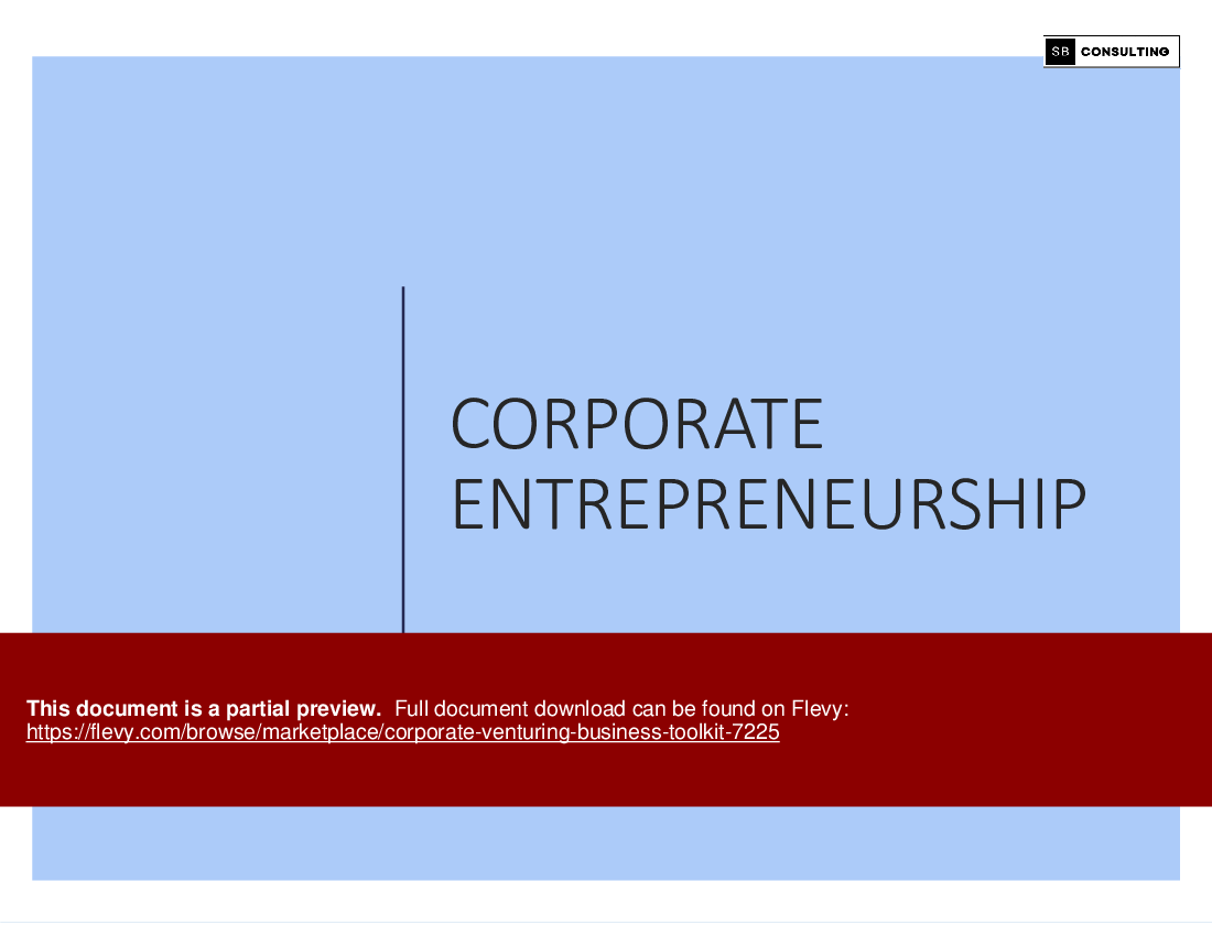 Corporate Venturing Business Toolkit (160-slide PowerPoint presentation (PPTX)) Preview Image