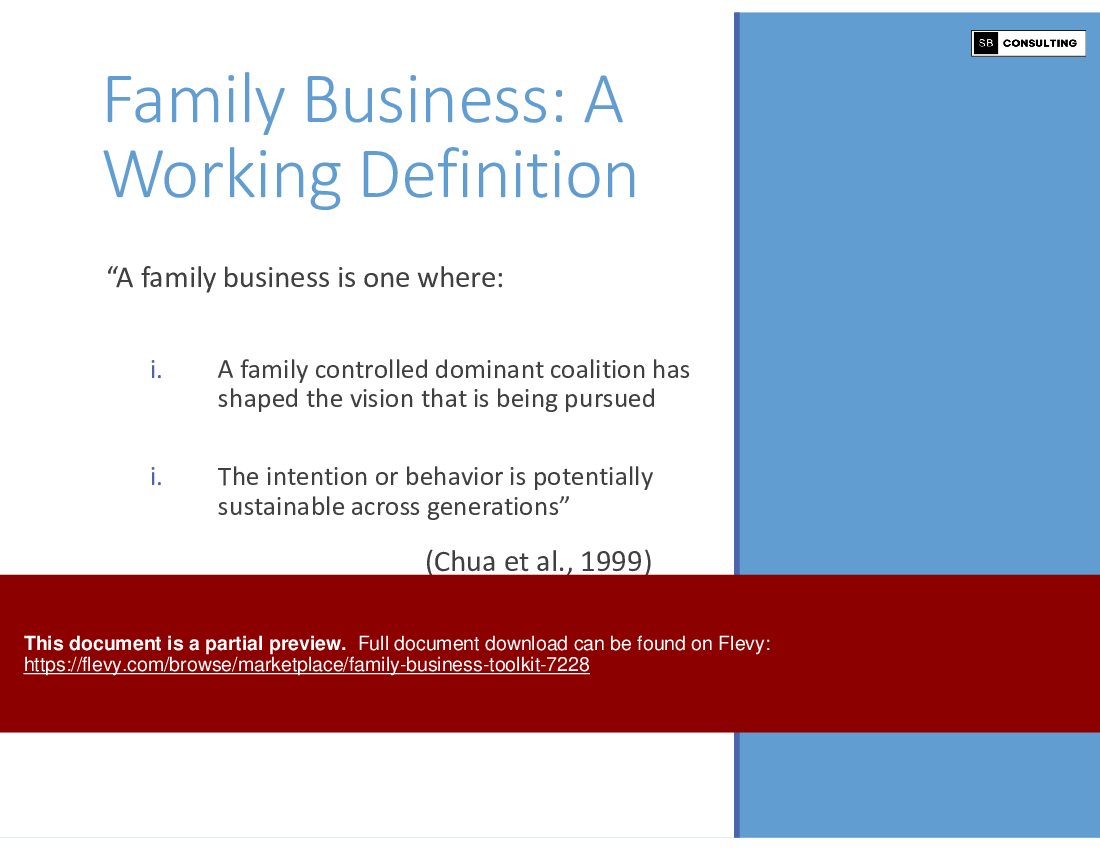 Family Business Toolkit (196-slide PPT PowerPoint presentation (PPTX)) Preview Image
