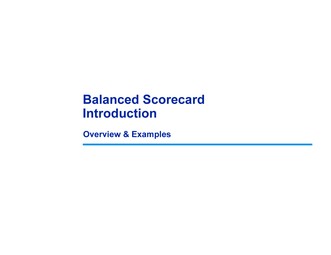 This is a partial preview of Introduction to Balanced Scorecard (60-slide PowerPoint presentation (PPT)). Full document is 60 slides. 