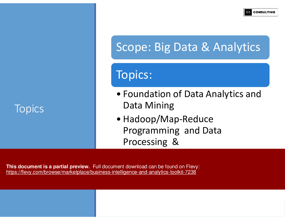 Business Intelligence and Analytics Toolkit (137-slide PPT PowerPoint presentation (PPTX)) Preview Image